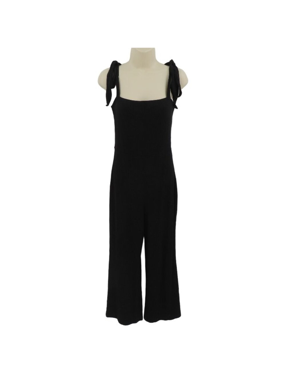 Reformation Jeans Womens Medium Black Ribbed Square Neck Jumpsuit One Piece